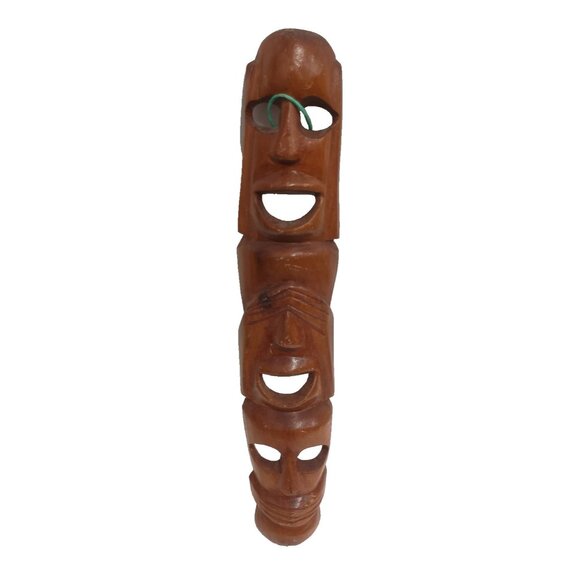 Vintage Handmade Wood Tribal African Tiki Wall Mask Hanging Primitive Decorative - Picture 1 of 7